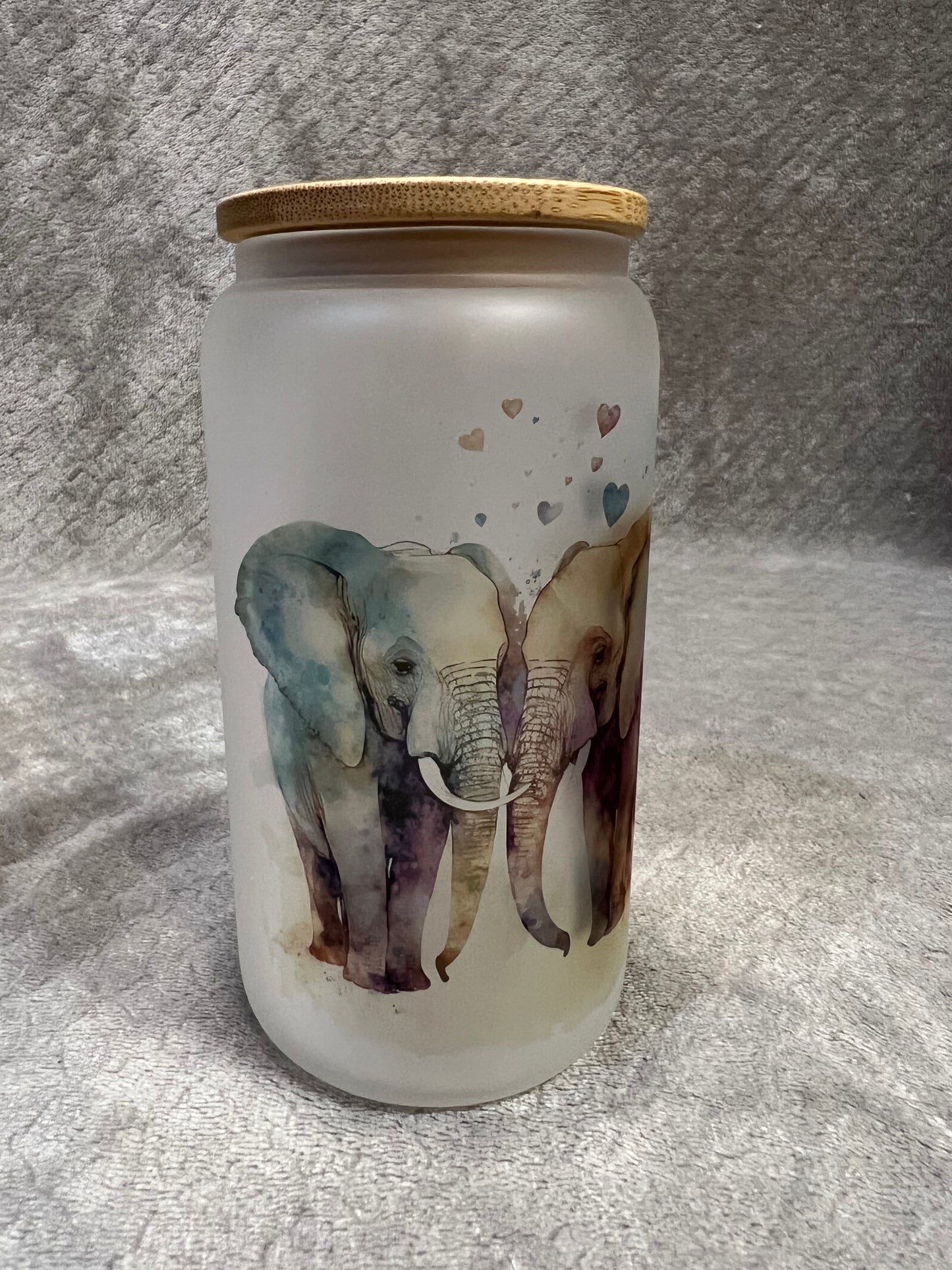 Water Color Elephants In Love