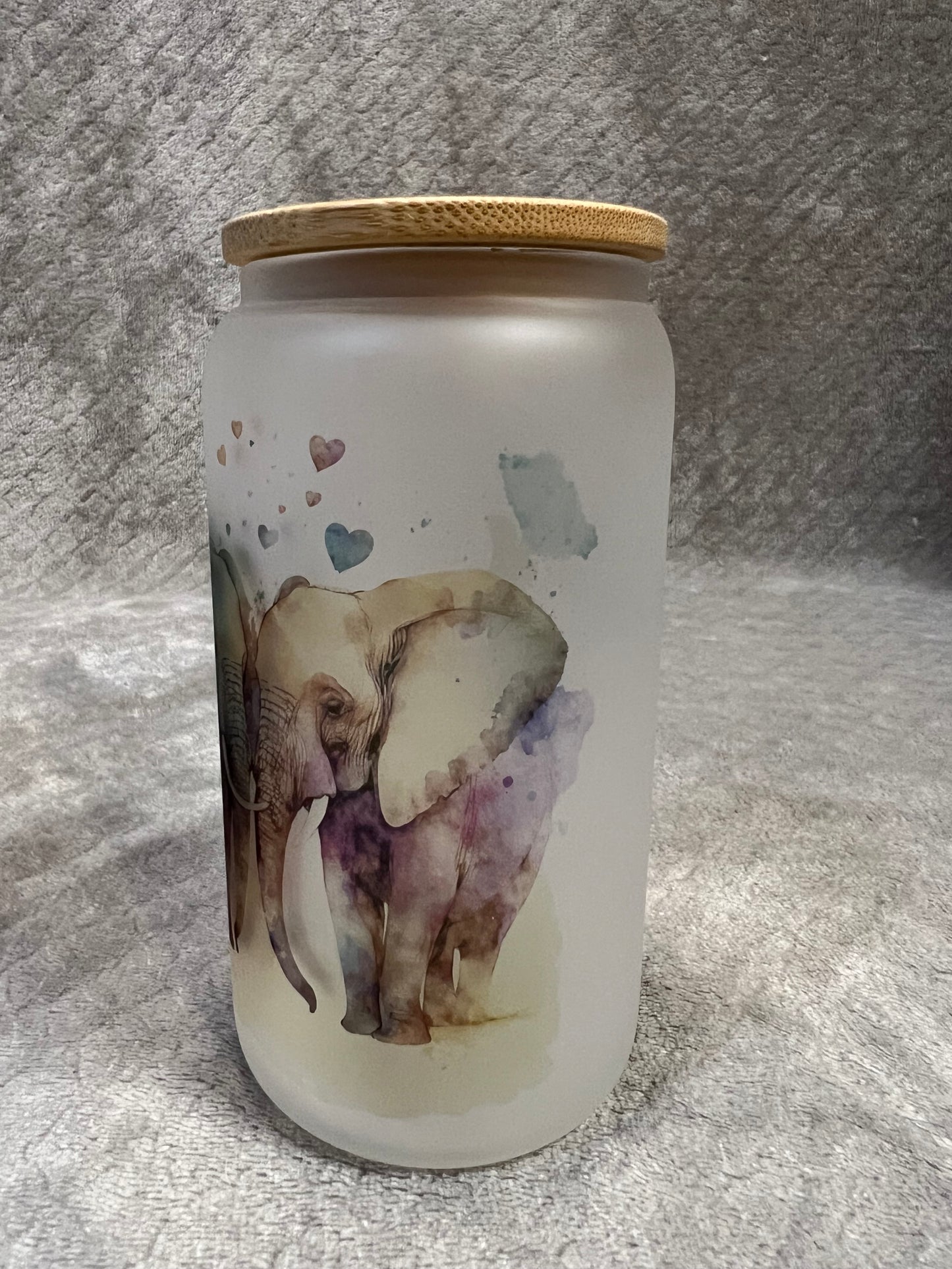 Water Color Elephants In Love