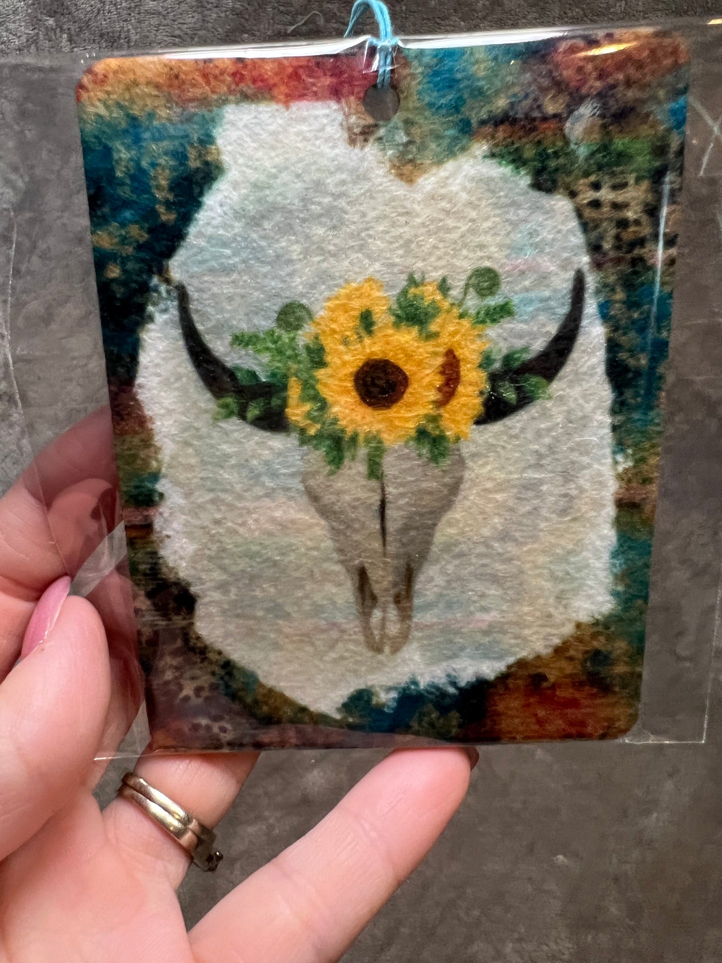 Cow Skull With Sunflowers