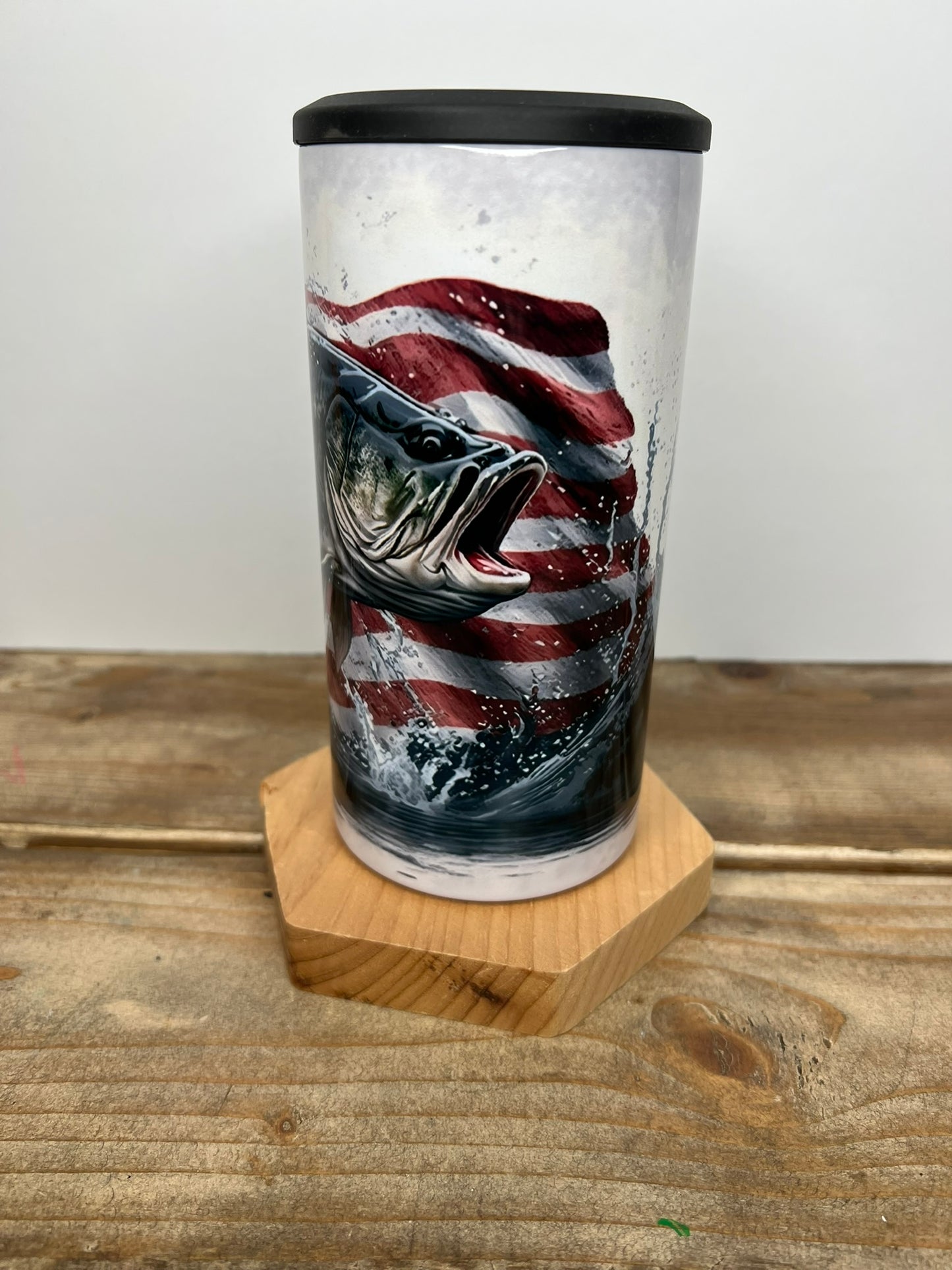 Jumping Bass with American Flag
