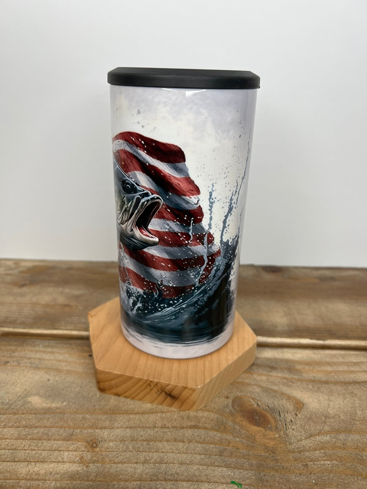 Jumping Bass with American Flag