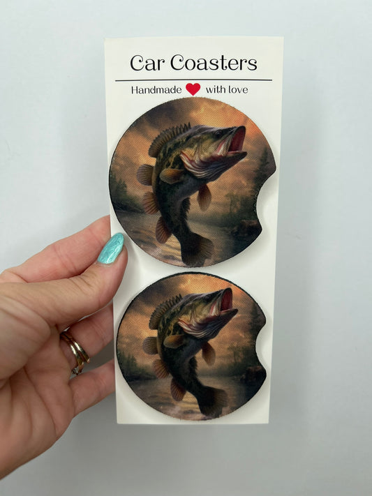 Jumping Bass Fish- Car Coaster