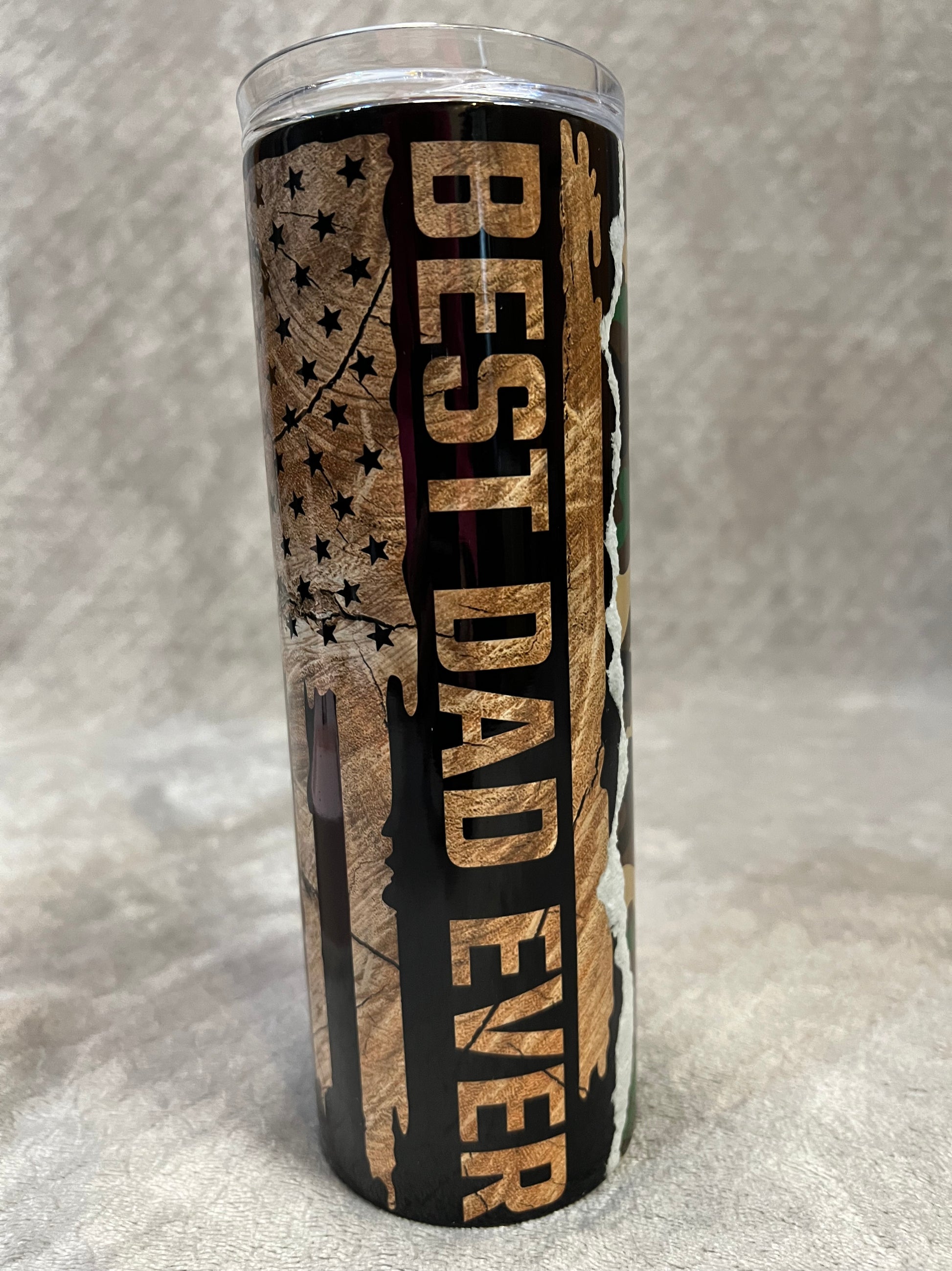 Best Dad Ever Camo Tumbler, Best Dad Ever Camo Skinny Tumbler