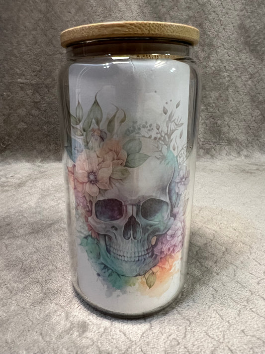 Pastel Skull with Flowers