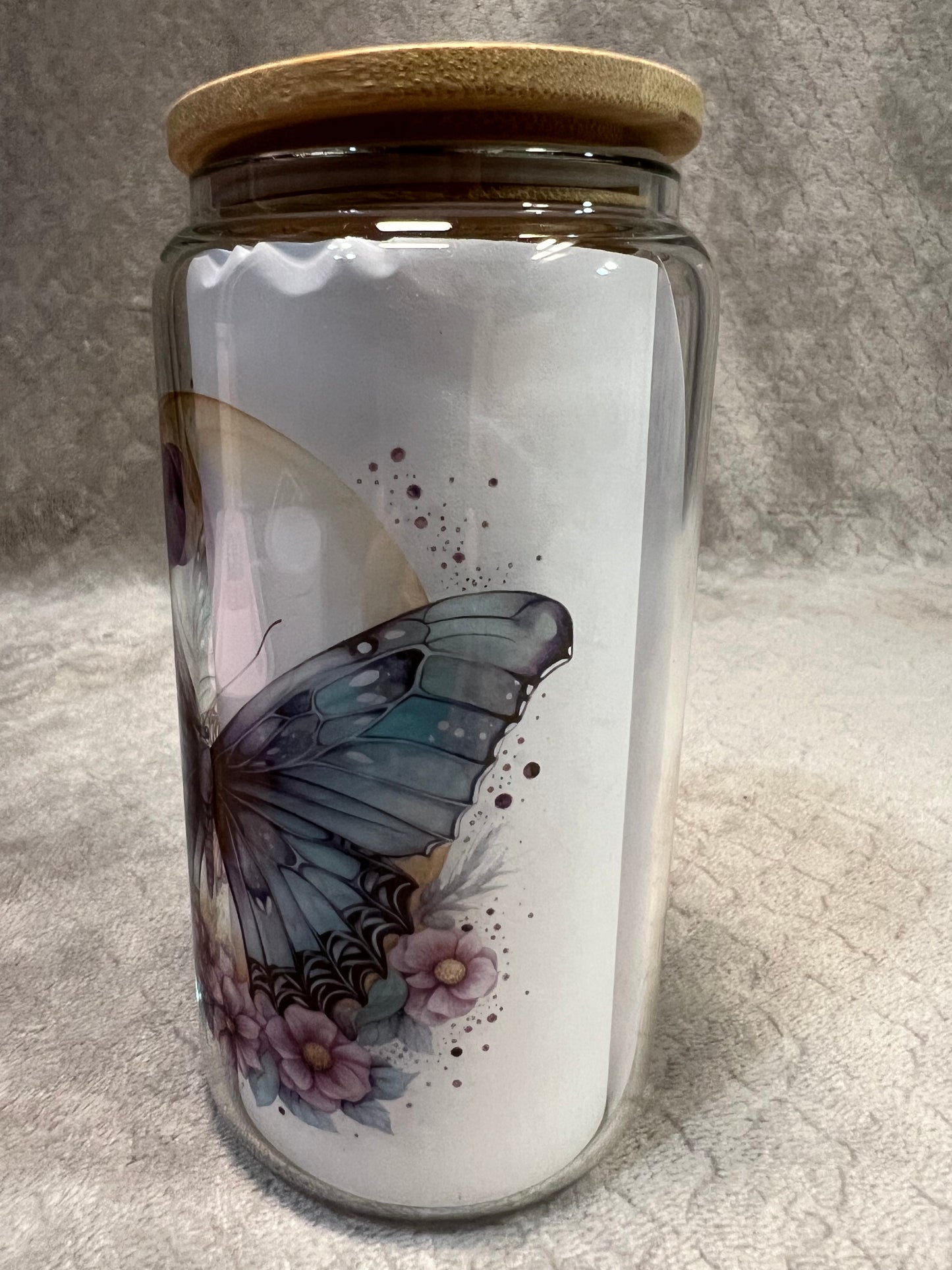 Blue Butterfly with Moon