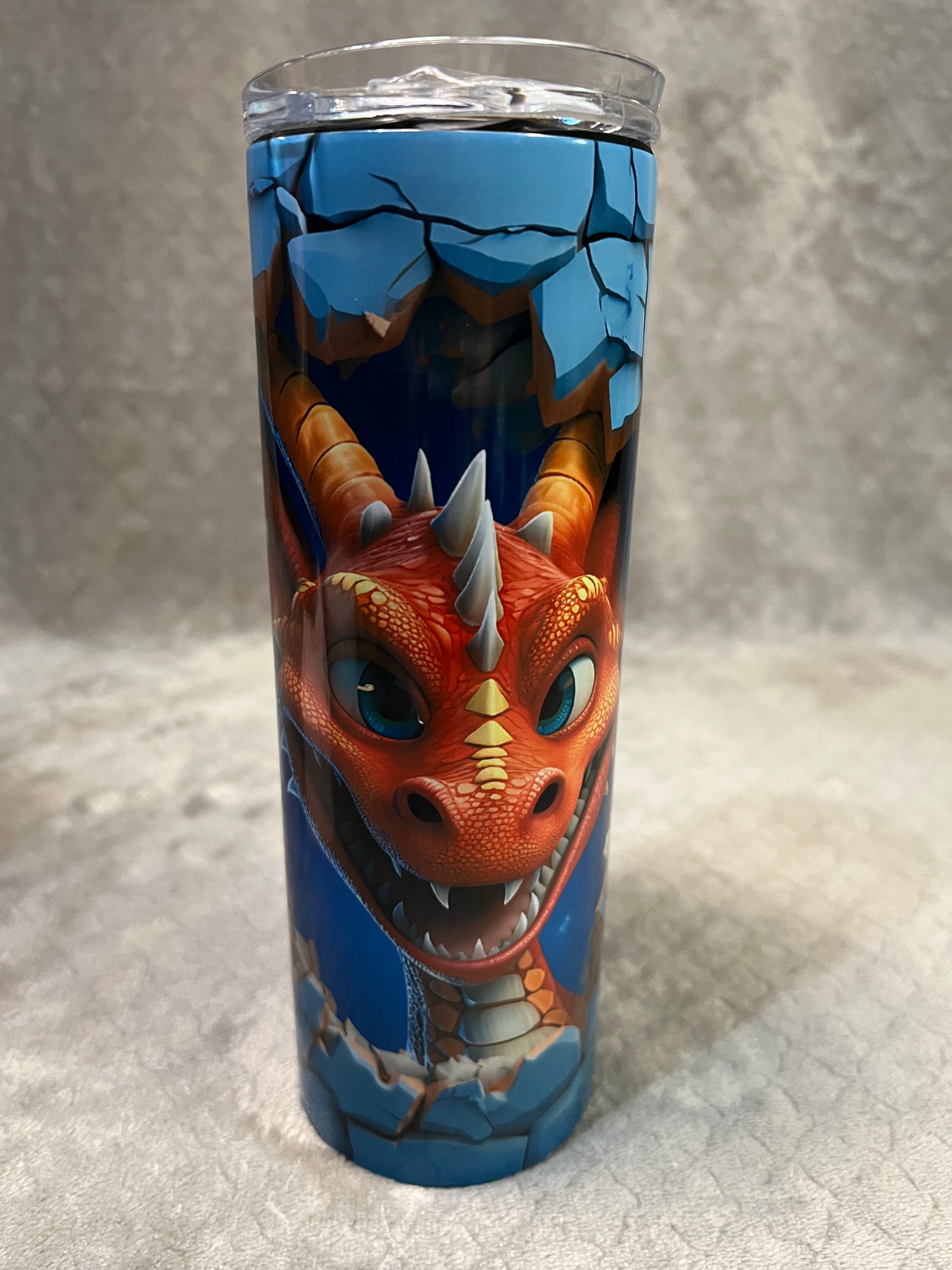 Smiling Dragon Coming Through Brick Wall