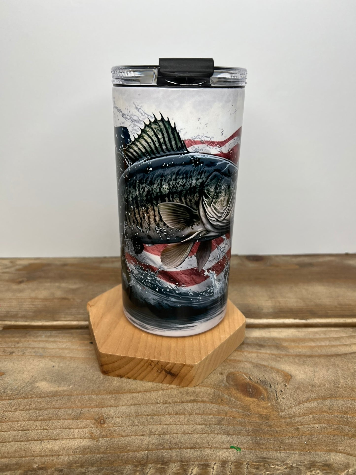 Jumping Bass with American Flag