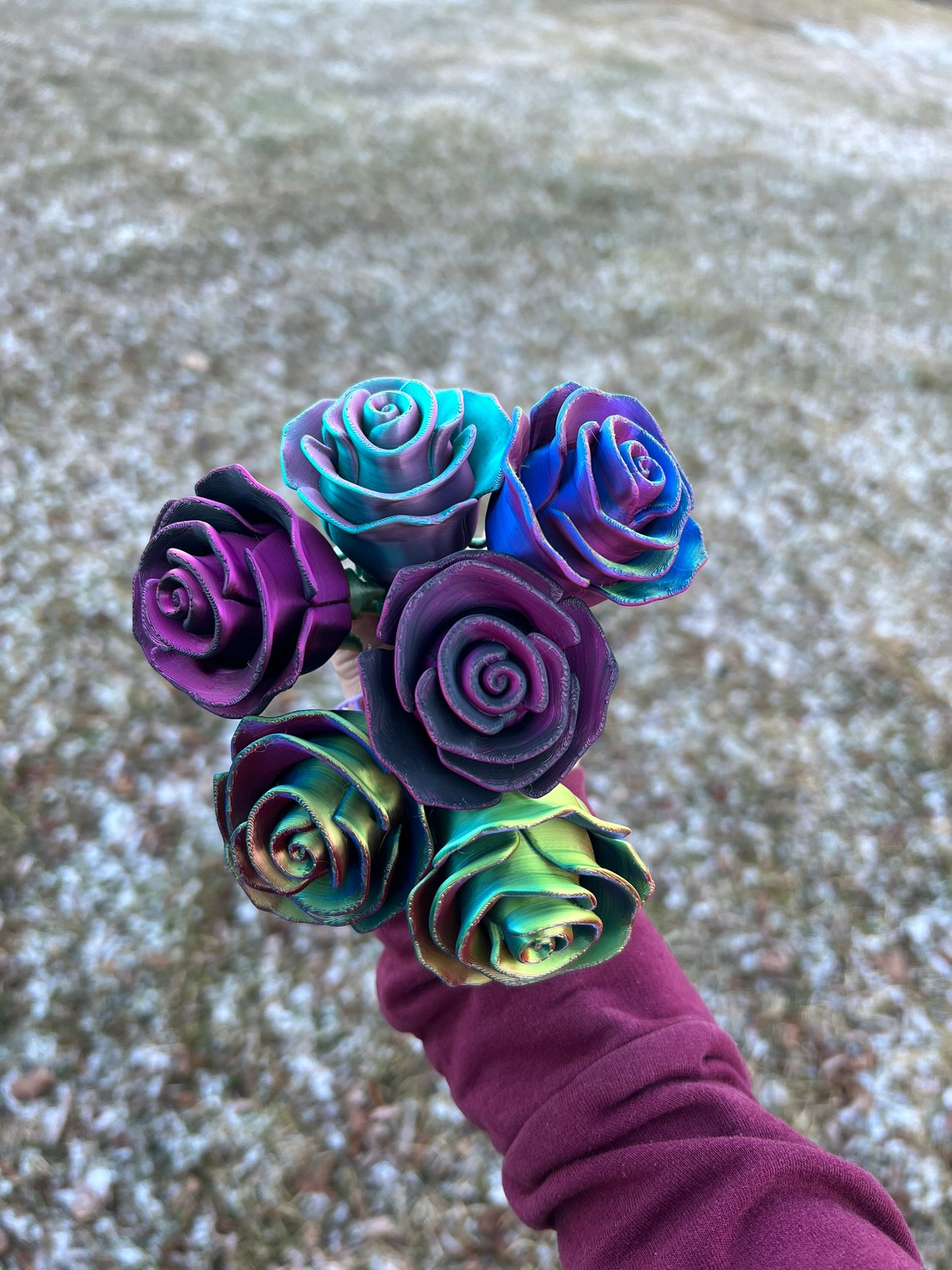 Half Dozen 3D Printed Forever Rose