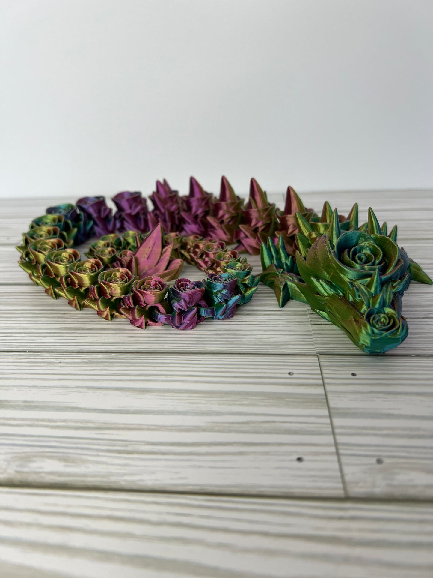 Northern Lights 3D Printed Rose Dragon (Large)