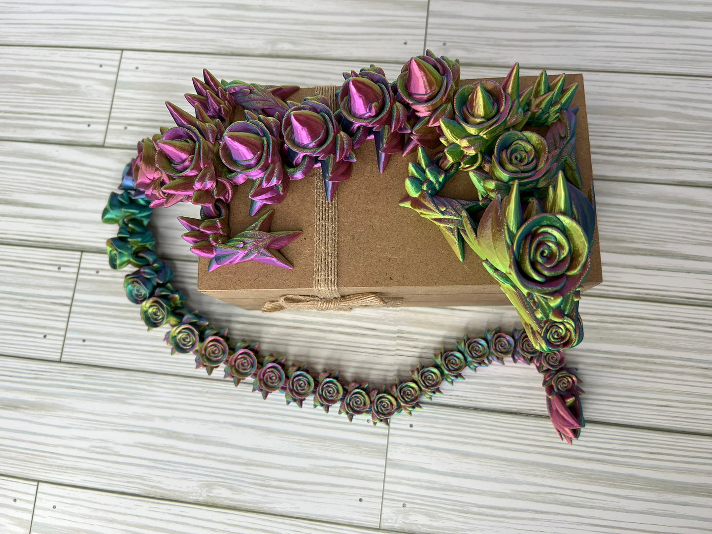 Northern Lights 3D Printed Rose Dragon (Large)