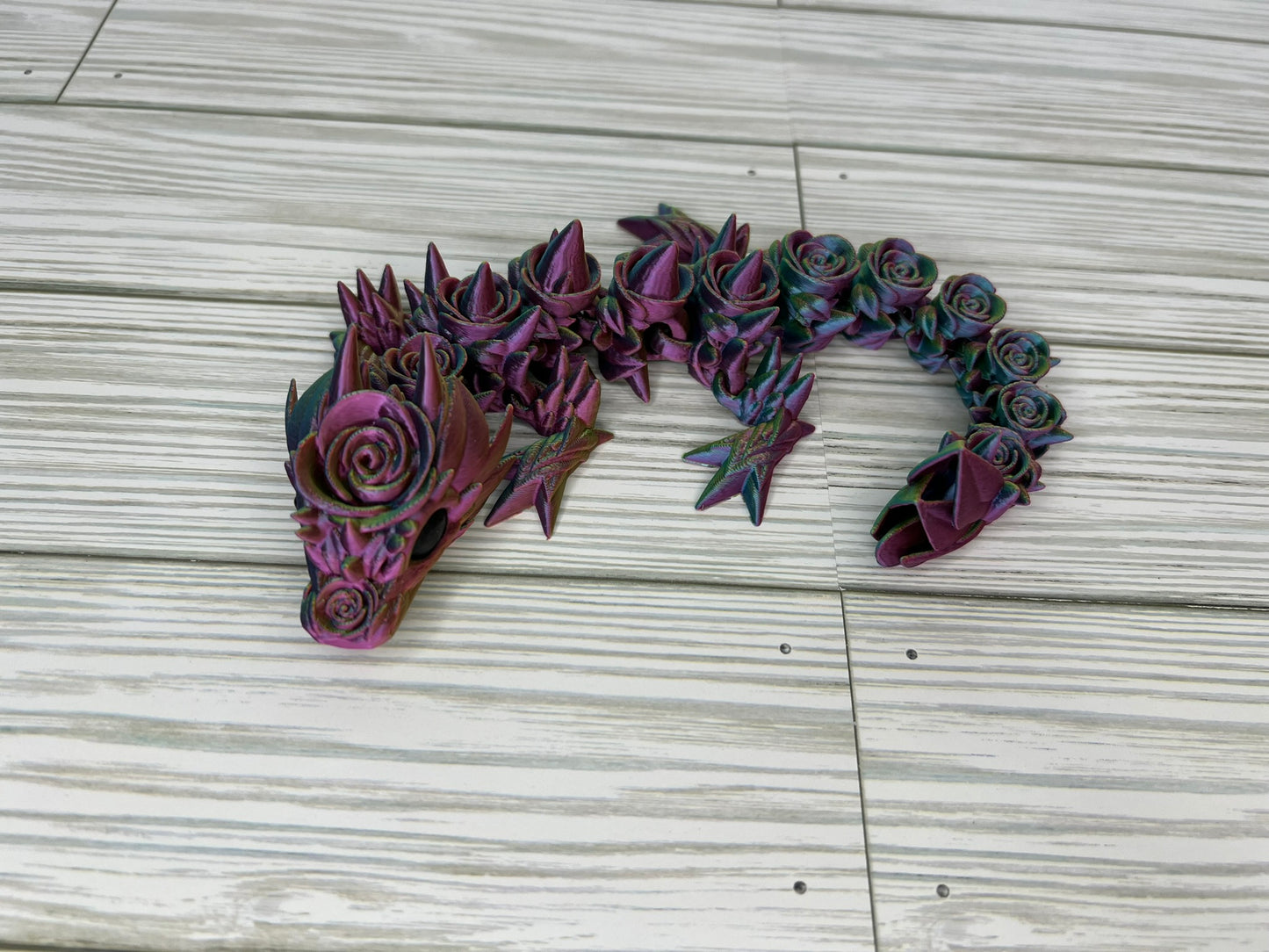 Northern Lights 3D Printed Rose Dragon (Medium)