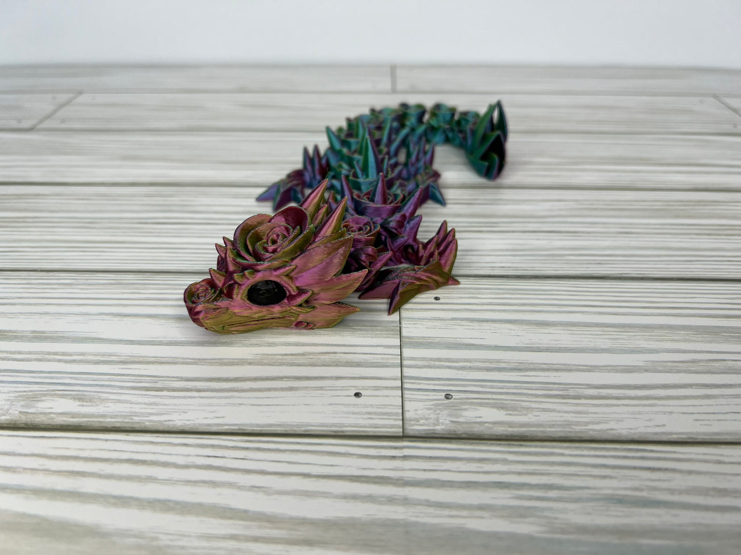 Northern Lights 3D Printed Rose Dragon (Medium)