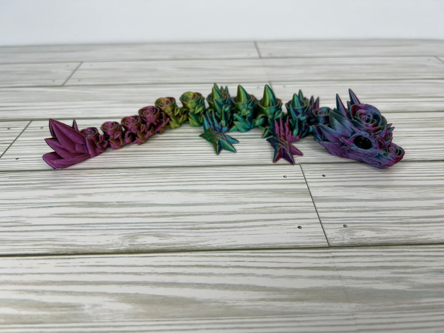 Northern Lights 3D Printed Rose Dragon (Medium)