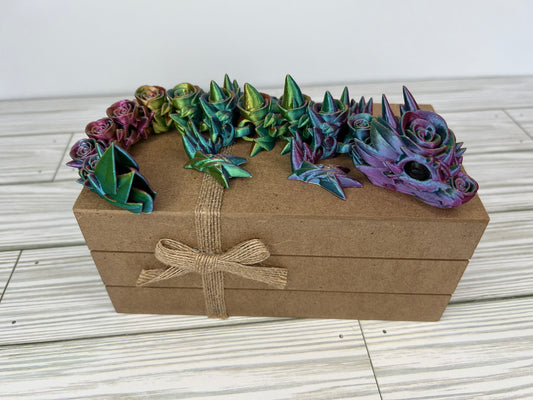 Northern Lights 3D Printed Rose Dragon (Medium)