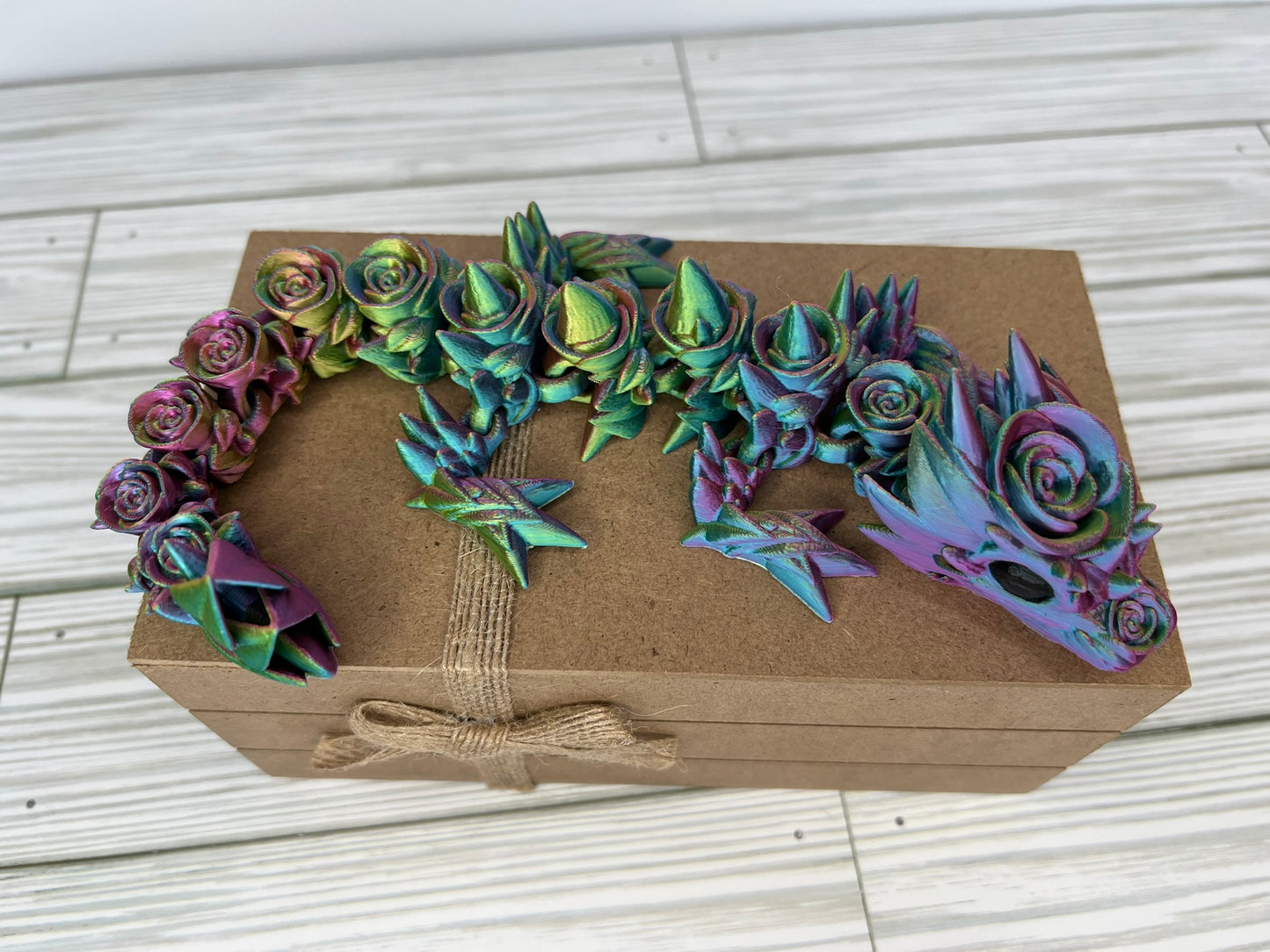 Northern Lights 3D Printed Rose Dragon (Medium)