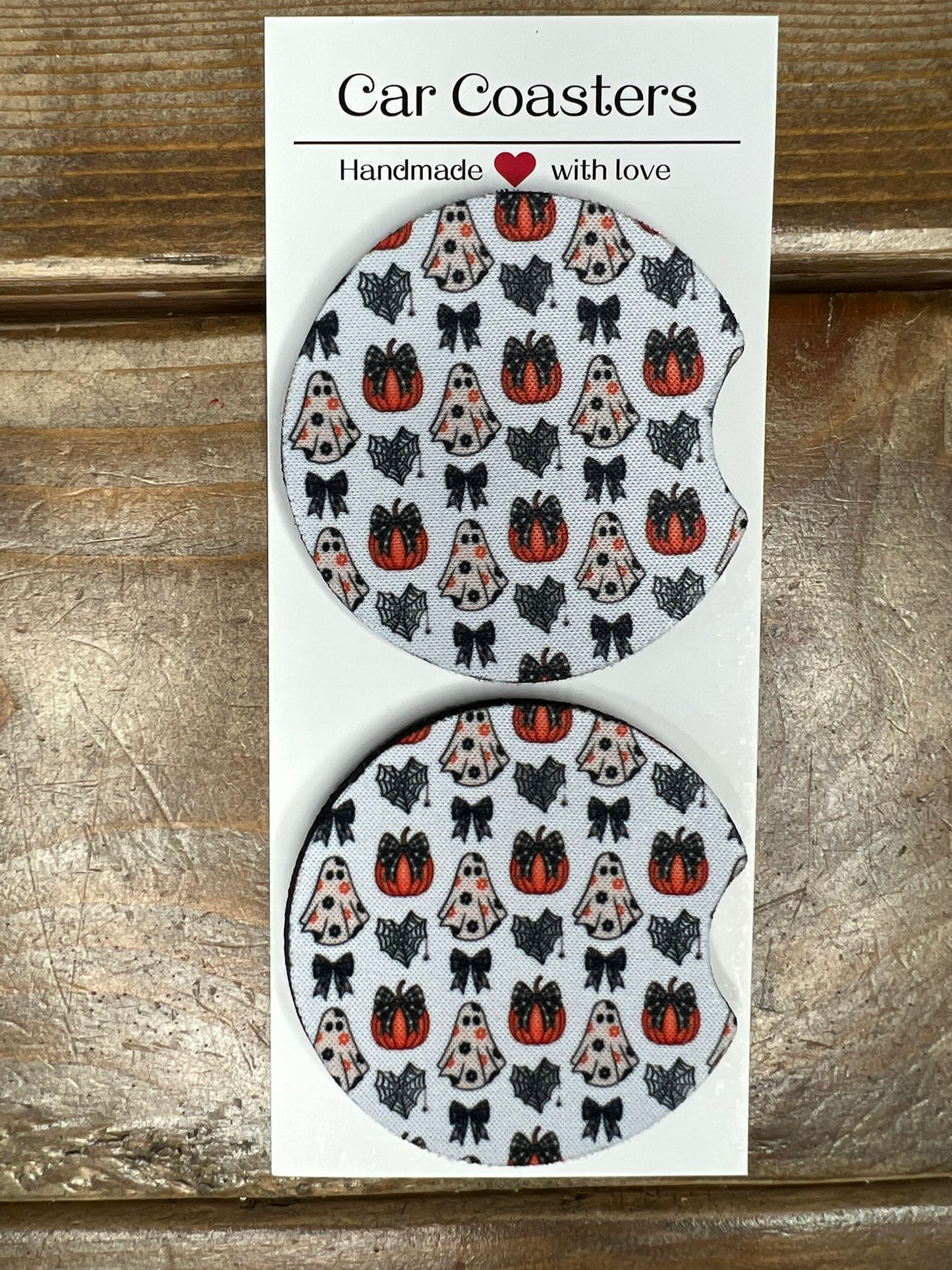 Bows, Boos, and Pumpkins- Car Coasters-